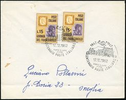 ITALIEN 1962 (12.12.) 15 L. "Tag Der Briefmarke", Reine MeF: 2 Stück = Alt-Sardinienmarke (Mi.11) U. Italien Dauerserie  - Sellos Sobre Sellos