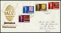 JAMAICA 1979 (13.8.) "100. Geburtstag Rowland Hill", Kompl. Satz = Div. Jamaica-Marken , Klar Gest. Übersee-FDC-SU.  (Mi - Stamps On Stamps