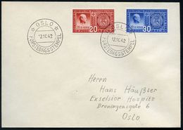 NORWEGEN 1942 (12.10.) Europ. Postkongreß Wien, Kompl.Satz (Norwegen Nr.1) + 2x ET-SSt.: OSLO/FÖRSTGAGSSTEMPEL, Orts-FDC - Postzegels Op Postzegels