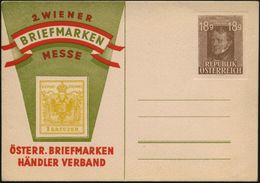ÖSTERREICH 1947 PP 18 Gr. Grillparzer, Braun: 2. WIENER/BRIEFMARKEN/MESSE = 1 Kreuzer Gelb (1.Ausg. Österreich) Ungebr., - Briefmarken Auf Briefmarken