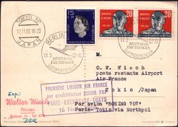 BERLIN NW 7/ DEUTSCHE/ LUFTHANSA/ LUFTPOSTSTELLE 1960 (11.2.) HWSt = DLH-Logo (Kranich) + HdN: PREMIERE LIAISON AIR FRAN - Expediciones árticas