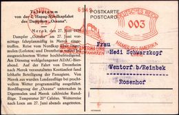 HAMBURG/ 1/ HAMBURG-AMERIKA-LINIE/ NORDLANDFAHRTEN 1929 (28.6.) AFS (Dampfer) Auf Seltener Telegramm-Ak: I. Hapag-Nordka - Arctic Expeditions