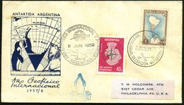 ARGENTINIEN 1959 (23.2./8.6.) 1K-HWSt.: DESTAC. NAVAL DECEPCION ANTARTIDA ARGENTINA = Antarktis-Marine-Basis (= Kreuz De - Antarctische Expedities