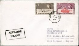 BRITISCHE Antarktis 1969 (1.1.) 1K: ADELAIDE ISLAND + Ra.2: ADELAIDE/ISLAND A. Übersee-Bf. (Mi.3, 7) - - Expediciones Antárticas