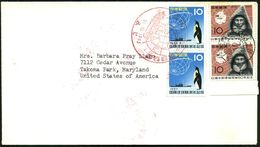 JAPAN 1965 (31.12.) Roter Bord-SSt.: EISBRECHER "FUJI"/ JAPANESE ANTARCTIC RESEARCH EXPEDITION (= JARE) 2x Auf 2x 10 Yen - Antarctische Expedities