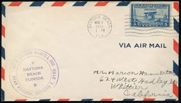 U.S.A. 1931 (3.3.) MaWellenSt: DAYTONA BEACH/FLA. + Viol. 2K-HdN: REAR ADMIRAL RICHARD E. BYRD/ VISIT & LECTURE, MARCH 3 - Expéditions Antarctiques