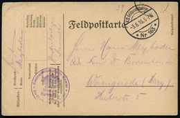 DEUTSCHES REICH 1916 (3.8.) 1K-Brücke: K.D. Feldpoststation/*Nr 163* + Viol. HdN: Zentralpolizeistelle Kowno/ Abschnitt/ - Politie En Rijkswacht