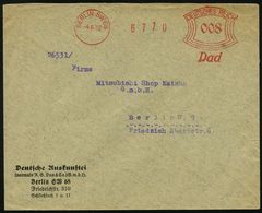 BERLIN SW 68/ Dad 1930 (4.6.) AFS Klar Auf Firmen-Bf: Deutsche Auskunftei , (vorm. R.G.Dun & Co..), Klar Gest. Orts-Bf.  - Polizei - Gendarmerie