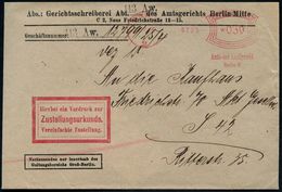 BERLIN C2/ Amts-u.Landgericht 1926 (26.7.) Früher AFS 030 Pf. Auf Dienst-Bf.: Gerichtsschreiberei.. Zustellungs-urkunde  - Polizia – Gendarmeria