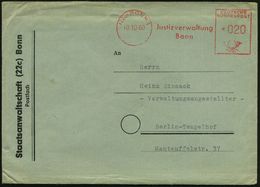 (22c) BONN 1/ Justizverwaltung 1960 (10.10.) AFS Auf Dienst-Bf.: Staatsanwaltschaft Bonn Mit Viel Inhalt: Schreiben Betr - Police - Gendarmerie