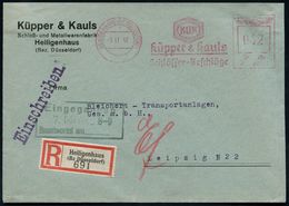 HEILIGENHAUS (BZ DÜSSELDORF)/ KUK/ Küpper & Kauls/ Schlösser-Beschläge 1942 (5.11.) AFS 042 Pf. = Monogr.-Logo (im Wertr - Polizei - Gendarmerie