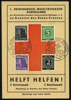BÜDINGEN (OBERHESS)/ Briefmarkenausstellung/ Zu Gunsten D./ Roten Kreuzes 1947 (Apr.) Seltener SSt Rs. Auf Rotkreuz-Spen - Red Cross