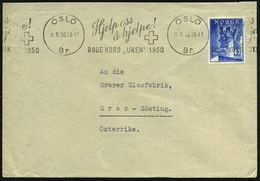 NORWEGEN 1950 (11.9.) BdMWSt.: OSLO/Br./Hjelp Oss/a Hjelpe!/RÖDE KORS "UKEN" (Kreuz) Klar Gest. Ausl.-Bf.  - ROTES KREUZ - Rotes Kreuz