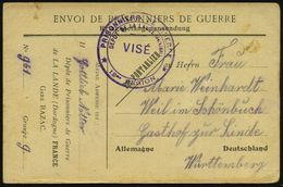 FRANKREICH 1917 Kgf.-Vordr.-Kt. + Französ. Zensur-2K: DEPOT DE LA LANDE (Dordogne)/VISE.. (Wo.40) Rs. Eigenhändige Aquar - Cruz Roja