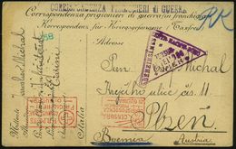 ITALIEN /  ÖSTERREICH 1916 (9.12.) Kgf.-Vordr.-Kt Eines Tschechen In Ital. Lager!, Roter R.K.-Ma.St: CENSURA/ CORRISP./  - Croce Rossa