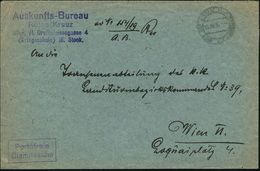 ÖSTERREICH 1916 (15.12.) 2K-Steg: WIEN ROTES KREUZ AUSKUNFTSBUREAU/* + Viol. 4L: Auskunfts-Bureau/Rotes Kreuz/.. (Kriegs - Rode Kruis