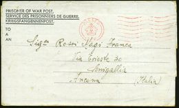 GROSSBRITANNIEN /  ITALIEN 1945 (26.11.) Roter MaWellenSt.: PASSED/P. W. (Krone) Ohne Datum Auf Kgf.-Falt-Vordr.-Bf. Mit - Cruz Roja