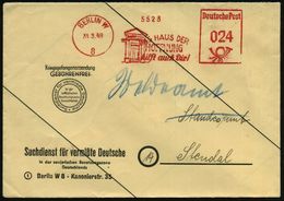 BERLIN W/ 8/ DAS HAUS DER/ HOFFNUNG/ Hilft Auch Dir! 1948 (31.5.) Seltener AFS = Große Tür Klar Auf Dienst-Bf.: Suchdien - Rode Kruis