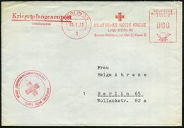 1 BERLIN 33/ DRK/ LND.BERLIN.. 1965 (14.12.) AFS In 000, Da Gebührenfrei + Roter 2L: Kriegsgefangenenpost/ Gebühren-frei - Red Cross