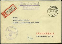 HALLE (SAALE) 6/ A 1942 (12.10.) 2K-Steg + Selbstbucher-RZ: Halle (Saale) 2 / R F  + Viol. 1K-HdN: Reserve-Lazarett II   - Médecine