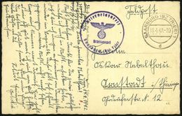SAARBURG (BZ TRIER) 1/ D 1942 (18.4.) 2K-Steg + Viol. 1K-HdN: Reservelazarett/ Saarburg Bez. Trier + Hs. Abs., Klar Gest - Geneeskunde
