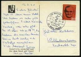 (16) WIESBADEN/ 67.Tagung/ D.dtsch.Ges./ Für Innere Medizin 1961 (12.4.) SS = Aescuapstab (mit Schlange) Klar Gest. Beda - Geneeskunde