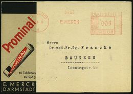 DARMSTADT/ 2/ E.MERCK 1933 (29.6.) AFS Auf (halber) Color-Reklame-Kt.: Prominal (Dü.E-2CEh) - PHARMAZIE / MEDIKAMENTE -  - Apotheek