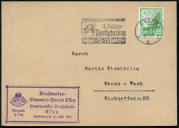 ESSEN/ *1I/ 4.Deutscher/ Apothekentag.. 1937 (19.5.) MWSt. = Apotherkerlogo_ "A" Mit Lebensrune , Inl.-Karte (Bo.26 A I) - Apotheek
