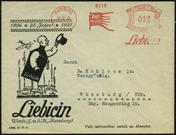 HAMBURG/ 1/ Liebicin.. 1933 (19.12.) AFS (ausgelaufene Flüssigkeit) Auf Jubil.-Reklame-Bf.: Liebicin (= Desinfektionsmit - Apotheek