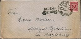 BAD EMS/ Heilt/ Katarrhe Der Luftwege 1924 (15.6.) Seltener HWSt + Sehr Seltener HWSt: BAD EMS/HEILT = 2 "Emser Pastille - Geneeskunde