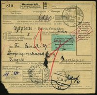 Wernigerode/ Joh.Bürger, Ysatfabrik/ GmbH.. 1939 (14.2.) Selbstbucher-Paketzettel + Viol.Ra2: Gebühr/bezahlt +1K: WERNIG - Geneeskunde