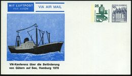 HAMBURG 1978 PP 25 Pf. Unfall + 10 Pf. Burgen: VN-Konferenz üüber Die Beförderung Von Gütern Auf See (Frachtschiff) Unge - Marítimo