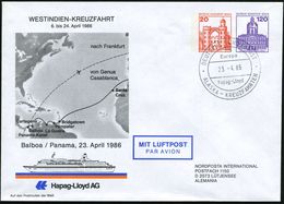 B.R.D. 1986 (23.4.) 2K-BPA.: DEUTSCHE SCHIFFSPOST/ms/Europa/Hapag-Lloyd/ ALASKA-KREUZFAHRT A. PU 20 + 120 Pf. Burgen: WE - Schiffahrt