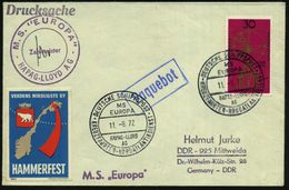 B.R.D. /  NORWEGEN 1972 (11.8.) 2K-BPA.: DEUTSCHE SCHIFFSPOST/MS/EUROPA/HAPAG-LOYD/AG/KREUZFAHRTEN-NORDATLANTIKDIENST +  - Marítimo