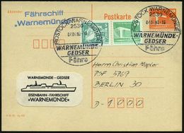 2530 ROSTOCK-WARNEMÜNDE/ WARNEMÜNDE-/ GEDSER/ Fähre 1990 (7.6.) 1K-HWSt + Bl. 2L: Fährschiff/"Warnemünde", Inl.-P 10 Pf. - Maritime