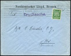 Bremen 1 1926 (19.1.) 5 Pf. Adler Mit Firmenlochung "N D L" = N Orddeutscher Lloyd, Firmen-Bf.: Norddt. Lloyd, Ausl.-Drs - Marittimi
