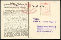 HAMBURG/ 1/ 1847-1937/ 90 JAHRE/ HAPAG/ HAMBURG-AMERIKA LINIE 1937 (8.5.) Jubil.-AFS Auf Telegramm-Ak.: Mittelmeerfahrt  - Marittimi