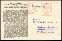 HAMBURG/ 1/ 1847-1937/ 90 JAHRE/ HAPAG/ HAMBURG-AMERIKA LINIE 1937 (8.5.) Jubil.-AFS Auf Telegramm-Ak.: Mittelmeerfahrt  - Maritiem