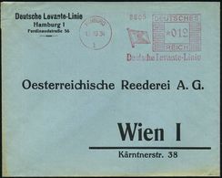 HAMBURG/ 1/ Deutsche Levante-Linie 1934 (13.10.) AFS 012 Pf. = Reederei-Flagge Klar Auf Ausl.-Vordr-Bf. N. Wien = Inl.-T - Maritiem