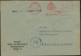 BREMEN 13/ AG/ W/ Bremen 1945 (13.11.) Aptierter AFS = NS-Adler U. Inschrift Entfernt, Aber Alte Logo Mit Schlüssel , Fi - Maritiem