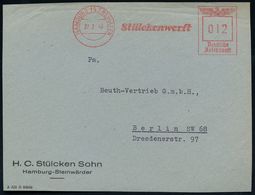 HAMBURG 14 FREIHAFEN/ Stülckenwerft 1940 (27.2.) AFS Klar Auf Firmen-Vorderseite: H. C. Stülcken Sohn.. (Dü.E-5CGo) - WE - Schiffahrt