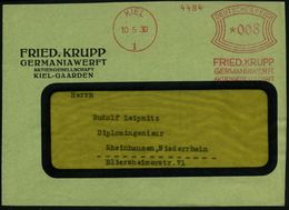 KIEL/ 1/ FRIED.KRUPP/ GERMANIAWERFT/ AG 1930 (10.5.) AFS Auf Firmen-Vorderseite  = "Geburtsstätte Deutscher U-Boote" Sei - Maritime