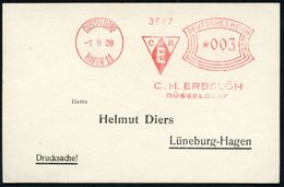 DÜSSELDORF/  H A F E N 11/ CHE/ C.H.ERBSLÖH.. 1929 (1.9.) AFS = Hauspostamt Binnenhafen (Firmen-Logo) Inl.-Drs.-Karte (D - Marítimo