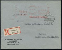 HAMBURG 14/ FREIHAFEN/ Kaffee/ Jmport/ Bernhard Rothfos 1933 (30.1.) Seltener AFS Typ "Komusina" 038 Pf. = Hauspostamt Z - Maritiem