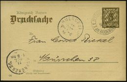 BAYERN /  ÖSTERREICH 1906 (9.10.) 1K-BPA: K.K. OESTERR. SCHIFFSPOST/AM BODENSEE Auf Bayern 3 Pf./2 Pf. Inl.-P Rauten + R - Marittimi