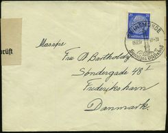 SWINEMÜNDE/ Sonniges Ostseebad 1940 (16.4.) HWSt = Leuchtturm Auf EF 25 Pf. Hindenbg. + OKW-Zensurstreifen "Geprüft" (=  - Vuurtorens