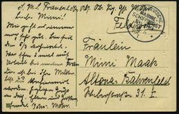 DEUTSCHES REICH 1915 (18.5.) 1K-BPA: KAIS. DEUTSCHE/MARINE-/SCHIFFSPOST/No. 109 = S.M.S. "Frauenlob", Kleiner Kreuzer, A - Maritime