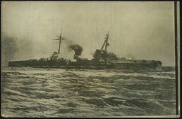 DEUTSCHES REICH 1916 (ca.) S/w.-Foto-Ak.: S.M.S. "Blücher" Sinkend (= M.S.P. No.12) Am 24. 1. 1915, Seeschlacht Bei Der  - Maritime