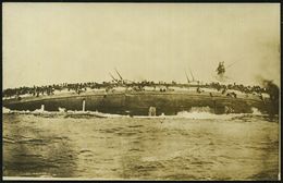 DEUTSCHES REICH 1916 (ca.) S/w.-Foto-Ak.: S.M.S. "Blücher" (M.S.P. No.12) Sinkend Im Endstadium Am 24.1.1915, Doggerbank - Marítimo