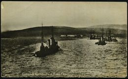 DEUTSCHES REICH /  GROSSBRITANNIEN 1919 (Juni) S/w.-Foto-Ak.: Sinkende Torpedoboote In Scapa Flow (etw. Runde Ecken) Ung - Maritime